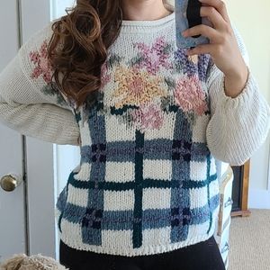 Vintage Acrylic Blend Floral Sweater